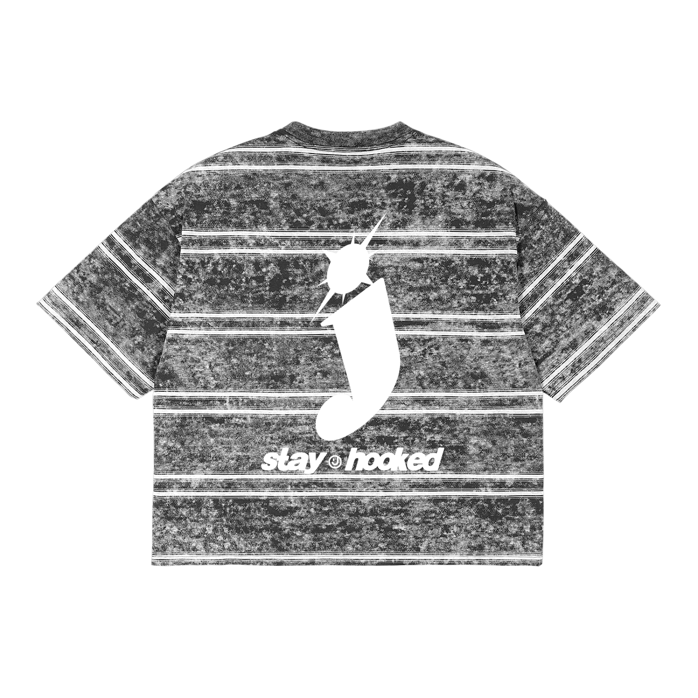 Snow Washed Striped Boxy T-Shirt