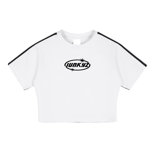 TAPED COOLING CROP TEE (WHITE)