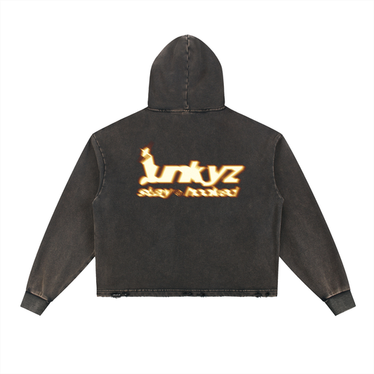 Vintage Washed Frayed Hoodie
