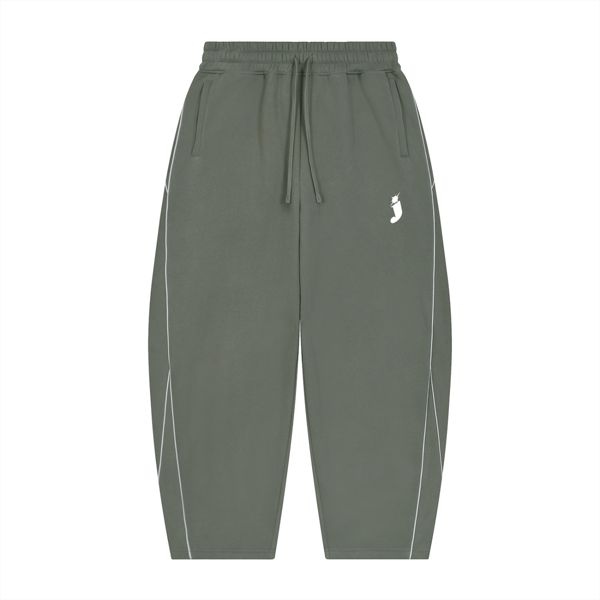 Piping Fleece Barrel Leg Sweatpants
