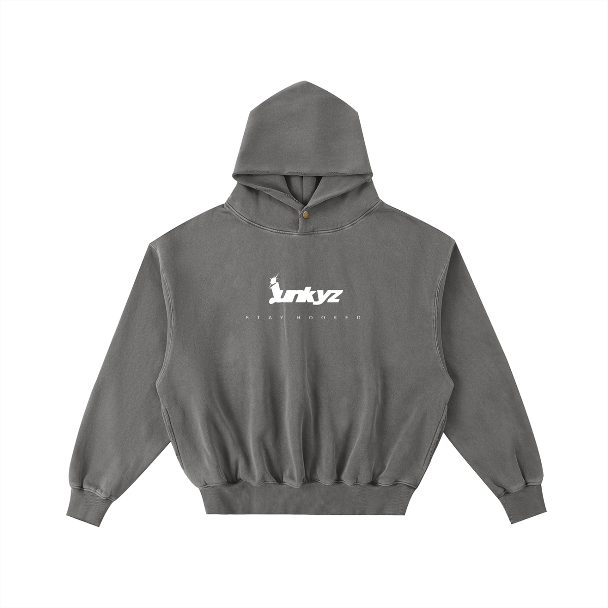 Frayed Enzyme Washed Fleece Hoodie