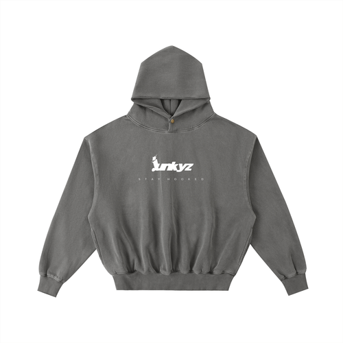 Frayed Enzyme Washed Fleece Hoodie