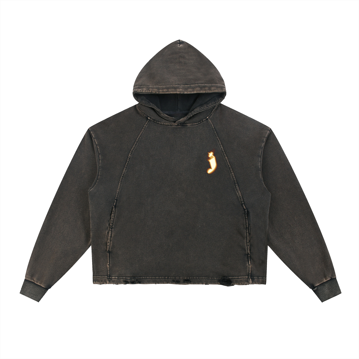 Vintage Washed Frayed Hoodie