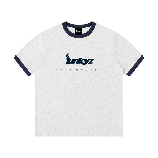 Contrast Edge Ribbed Crewneck T-Shirt