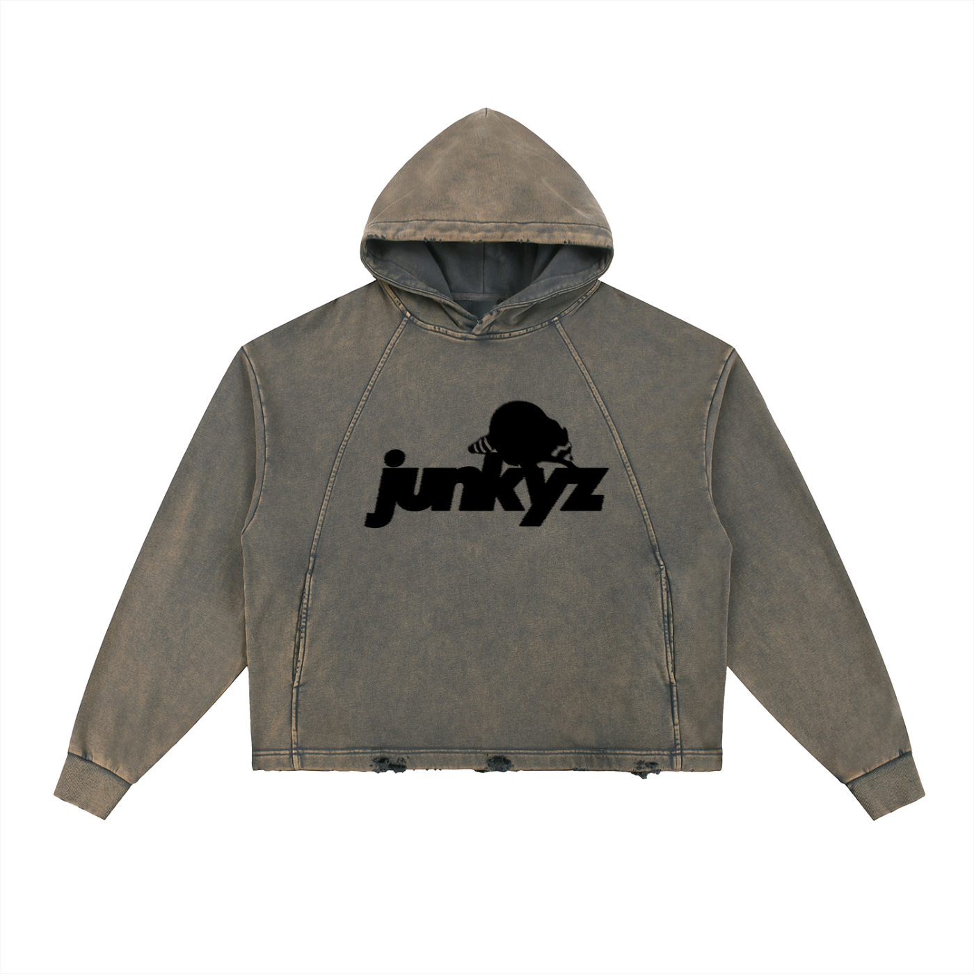 Frayed-Hem Hoodie