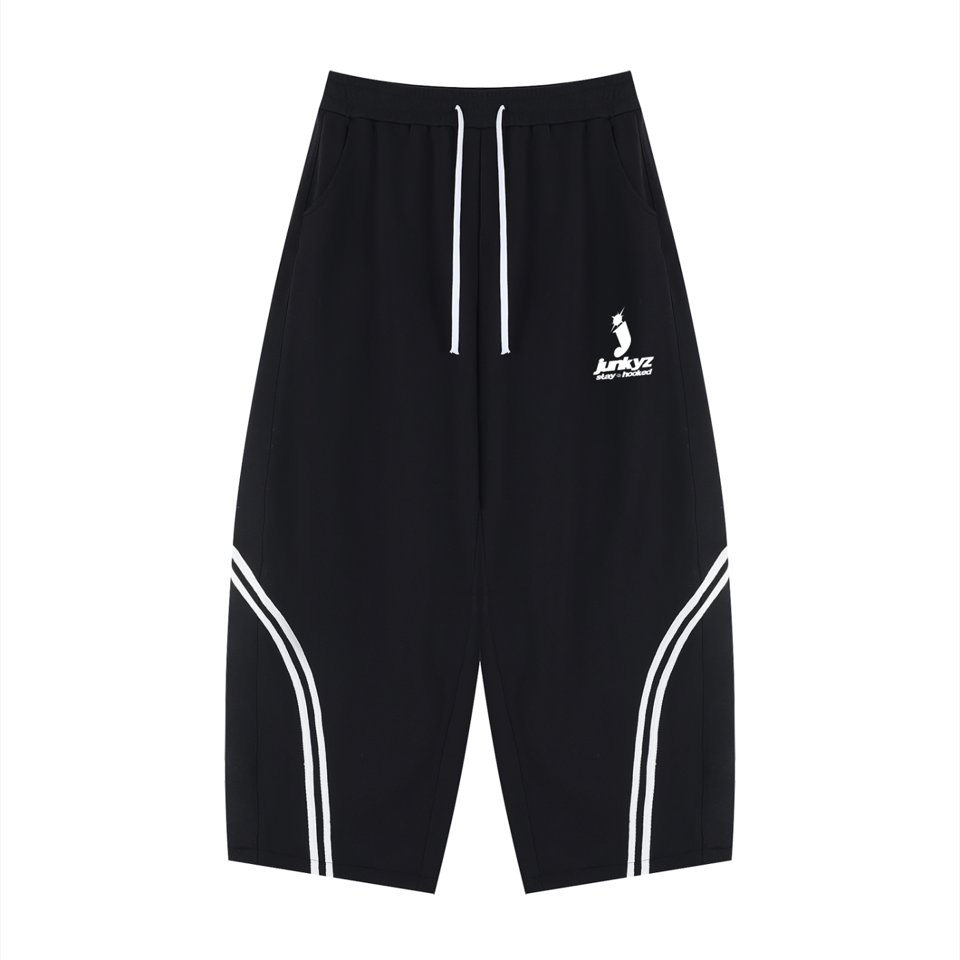 Wide Leg Piping Sweatpants (black)
