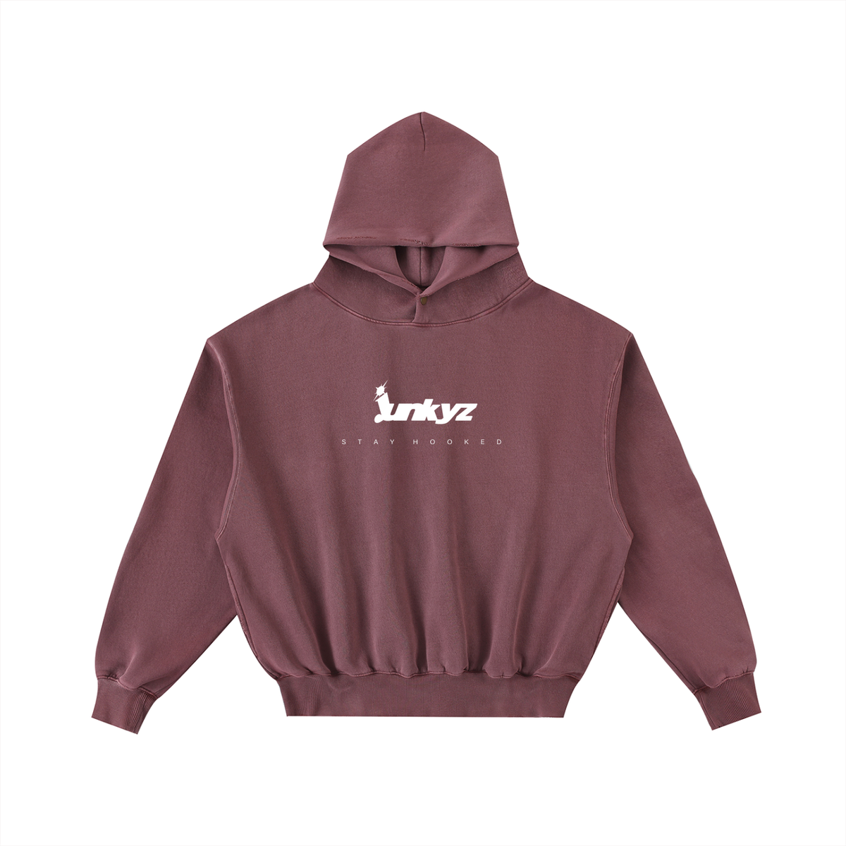 Frayed Enzyme Washed Fleece Hoodie