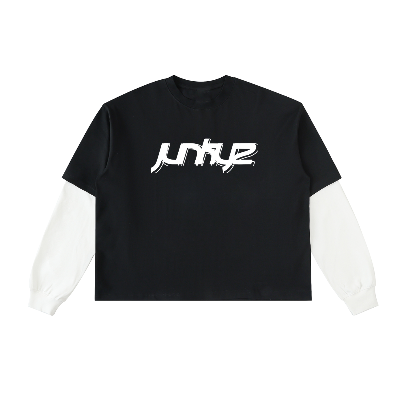 Layered Contrast Sleeve Cotton T-Shirt