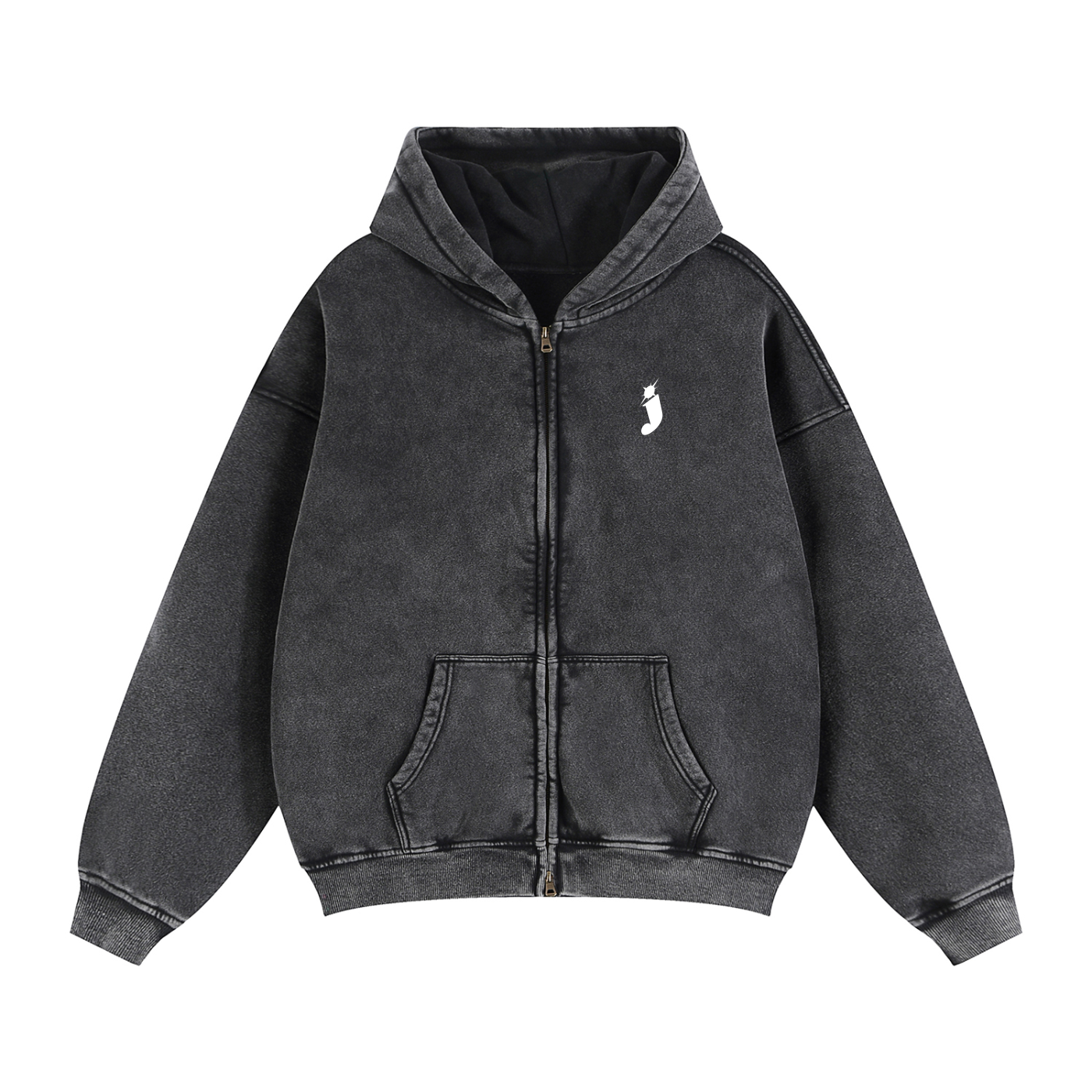 Zip-Through Boxy Hoodie