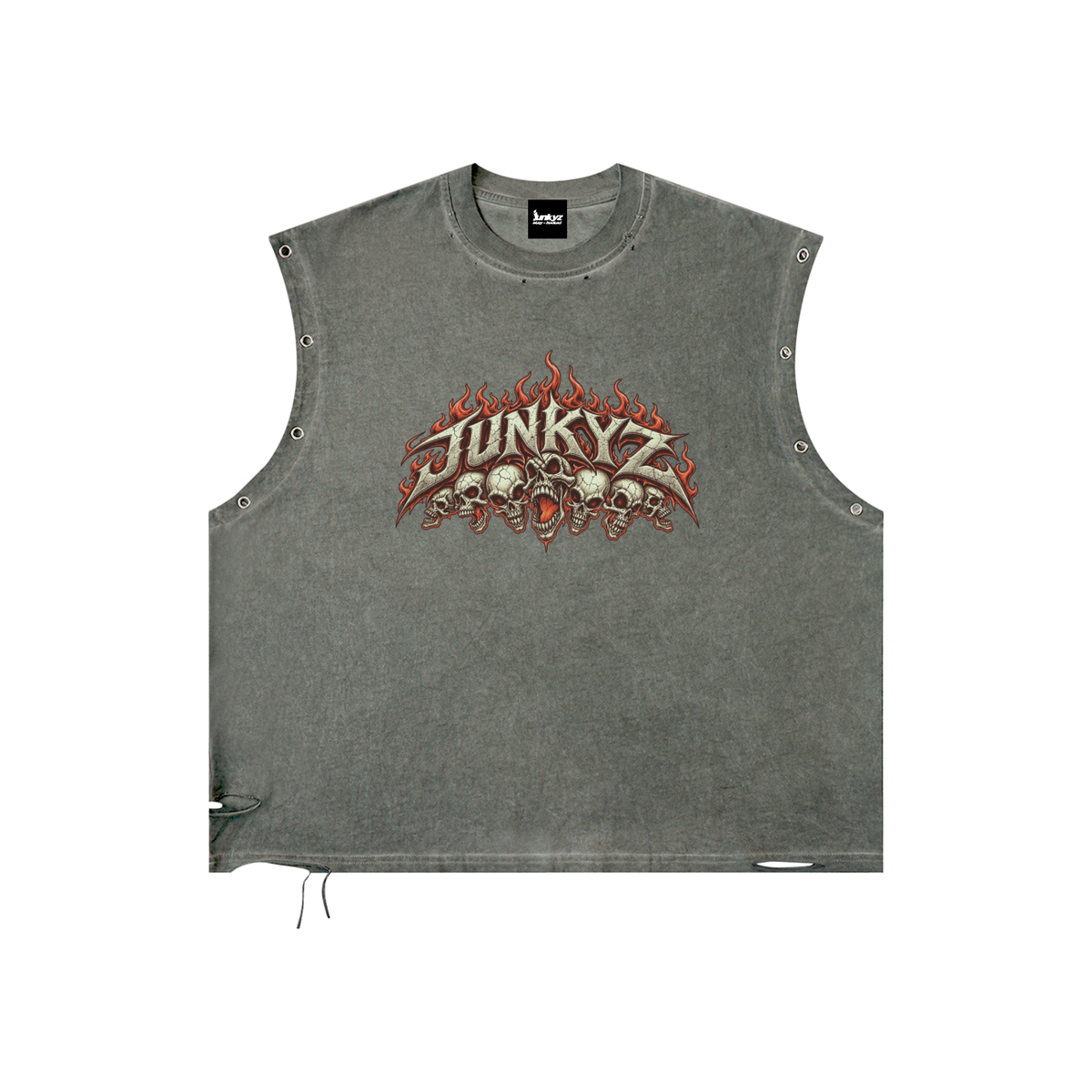 Distressed Grommet Eyelet Tank Top