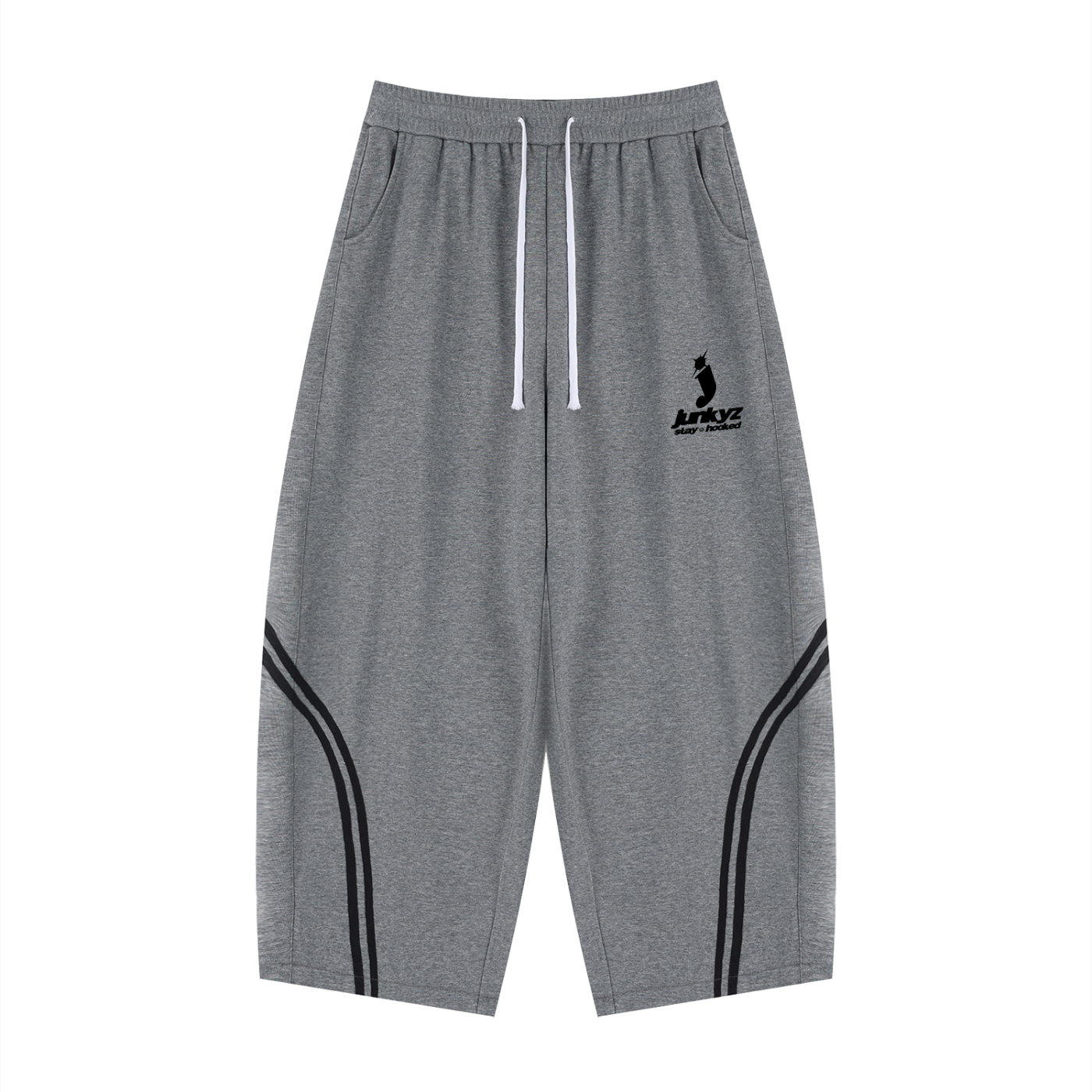 Wide Leg Piping Sweatpants (gray)